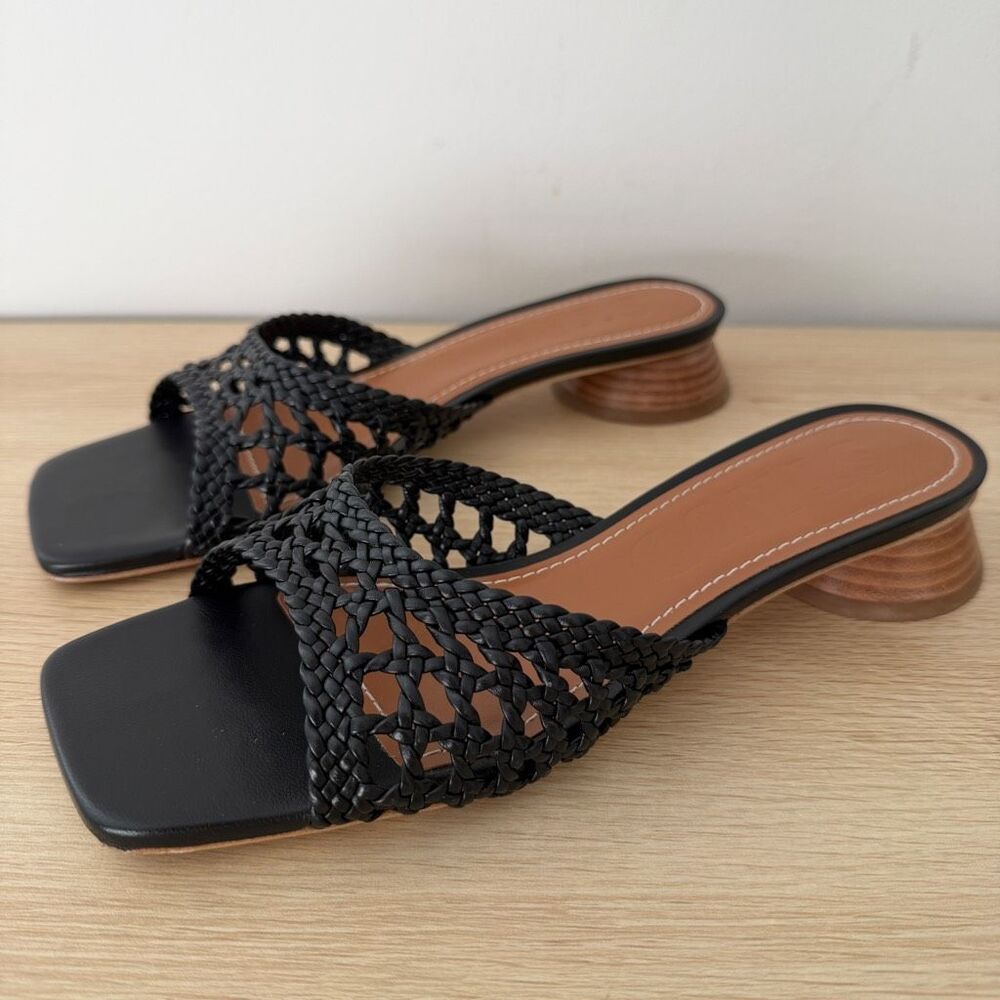 STAUD Simone Crochet Heel Black 39 Sandals - Picture 3 of 9